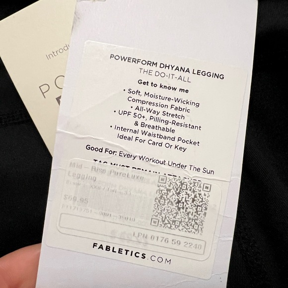 Brand new with tags. Fabletics black leggings, super soft, 30” inseam. - Picture 4 of 5